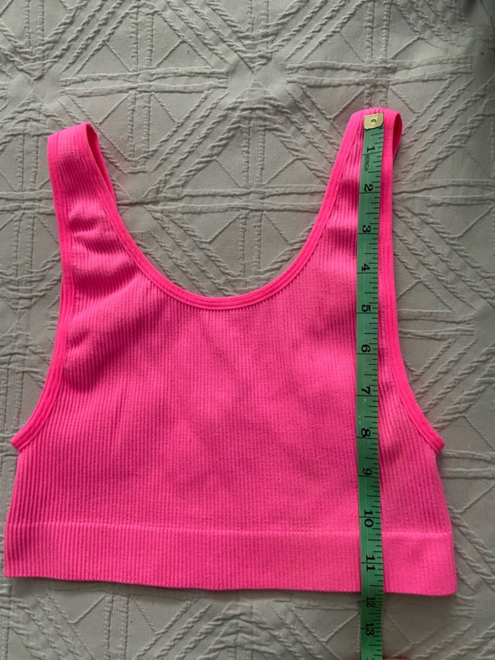 Sunday Best Hot Pink Ribbed Tank Crop Top - Picture 9 of 9